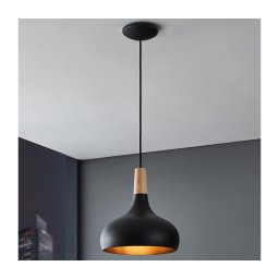 Lustră pe cablu SABINAR 1xE27/40W/230V d. 28 cm neagră Eglo 900162