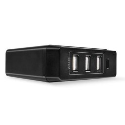Incarcator de retea inteligent cu 4 porturi USB tip C și A, cu alimentare prin cablu, 72