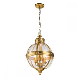 Lustră sferică Adams, 3xE14, D:37,1 cm, alamă, FE-ADAMS-3P-BB