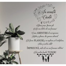 Sticker perete personalizabil - Casuta cu numele familiei noastre!