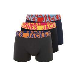 JACK & JONES Boxeri 'JACCrazy' albastru închis / gri metalic / portocaliu / negru