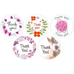 Rola etichete autoadezive personalizate, Thank you, diametru 40 mm, 1000 buc rola