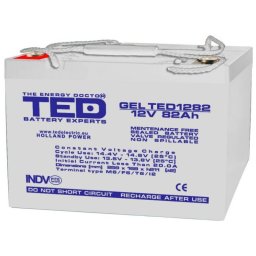 Acumulator pentru UPS sau panouri fotovoltaice VRLA 12V si 82 Amperi cu GEL 82Ah TED1282 Deep Cycle M6