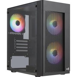 Carcasa Hexform V2 FRGB Fara sursa Mini Tower Negru