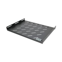 Tava fixa rack ( raft ) 350mm 1U, 19inch Neagra cu prindere in lateral pentru rack cu adancime de 600