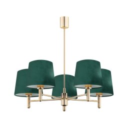 Lustră pe tijă PONTE 5xE27/15W/230V verde/alamă Argon 2145