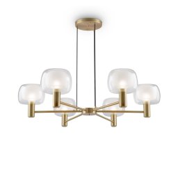 Lustră modernă Vision, 6xE14, D:96 cm, auriu