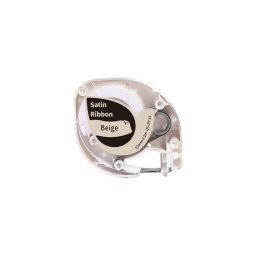 Panglica satin printabila AIMO compatibila DYMO LetraTag, 12 mm, negru pe bej, pentru produse handmade si personalizare, Q5-RY31