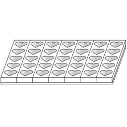 Monoportii Inima 8 x 6 x H 4 cm - Set 7 Matrite Formare 35 Produse, Tava 60 x 40 cm