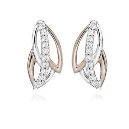 Silver Cat Cercei bicolori strălucitori cu zirconiu SC476