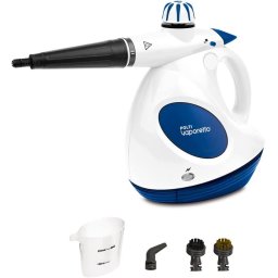 Aparat de Curatat cu Abur Polti Vaporettino First, 1000 W, Emisie Abur 40 g min, Presiune Abur 3 BAR, Alb Albastru