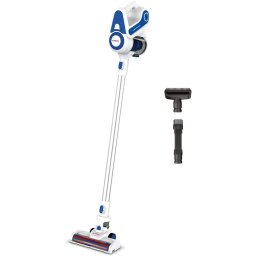 Aspirator Vertical fara Fir Polti Forzaspira Slim SR90, 2 in 1, Cyclonic, Autonomie lucru 40 min, 0.5 l, Perie Motorizata, Gri Albastru