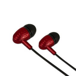 Casti Casti In-Ear EH193, Insertii cauciuc, Microfon integrat, 50 mW, 1.2 m, Negru/Rosu