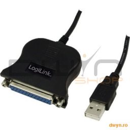 Cablu convertor USB la PARALEL (D-Sub 25 pin), T/M, 1.5m, Logilink 'UA0054A'