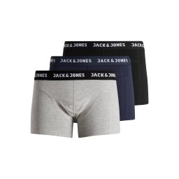 JACK & JONES Boxeri 'JACAnthony' bleumarin / gri amestecat / negru / alb