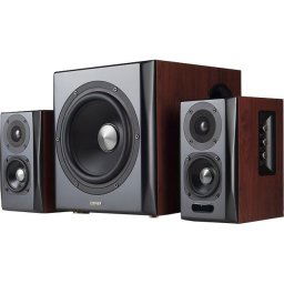 BOXE EDIFIER 2.1, RMS: 150W (2 x 25W, 2 x 15W, 1 x 70W), Bluetooth , Telecomanda , Wireless, Volum, Bass, Treble, Optical, Brown, "S350DB