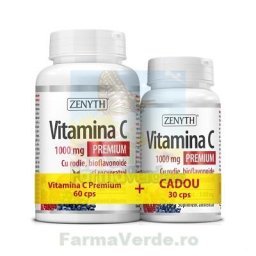 Vitamina C 1000 mg cu rodie SI RESVERATROL 60 capsule+30 GRATIS! OFERTA!PROMO! Zenyth