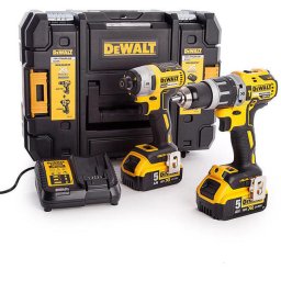 Set 2 scule profesionale pe acumulator DeWALT DCK266P2T, 18V XR, motor fara perii, masina de gaurit cu percutie DCD796, masina de insurubat cu impact DCF887, 2 x acumulator 5.0 Ah, incarcator rapid, cutie transport TSTAK