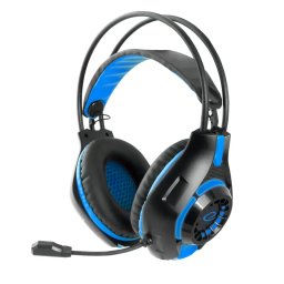 Casti Deathstrike, Casti Gaming Over Ear cu fir, Conector USB/Jack 3.5 mm, Albastru