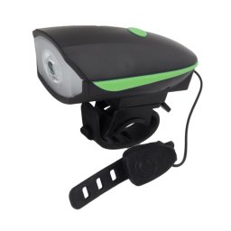 Lanterna LED cu sonerie bicicleta, 100 lm, fixare ghidon, 3 moduri iluminare, rezistenta apa