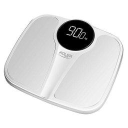 Cantar AD 8172w Plastic, Afisaj LED, Capacitate maxima 180 Kg, Alb/Negru