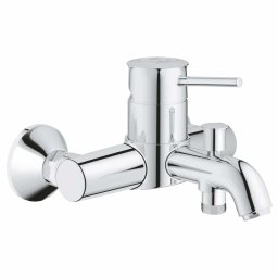 Baterie cada/dus Grohe Bau Classic, montare pe perete, crom-23787000