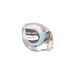Etichete pastel AIMO Q5-MQB37 compatibile DYMO LetraTag, 12 mm, gri pe albastru pastel, pentru organizare si etichetare decorativa, compatibile AIMO P12 si imprimante DYMO LetraTag