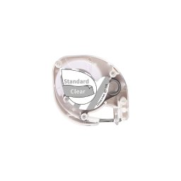 Etichete AIMO compatibile DYMO LetraTag, 12 mm, gri pe transparent, pentru etichetare discreta si aspect profesional, Q5135