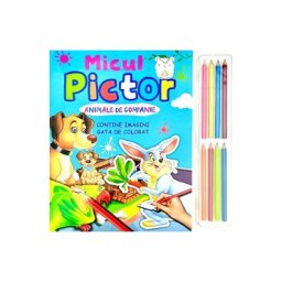 Micul pictor: Animale de companie. 8 creioane colorate