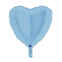 Balon folie inima albastru deschis mat 46 cm
