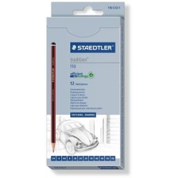 Creioane grafit Mars Lumograph Tradition 110-C12-1, 2H-6B, 12/set Staedtler