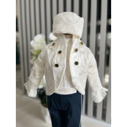 Costum Print pentru Botez - Alb si Bleumarin