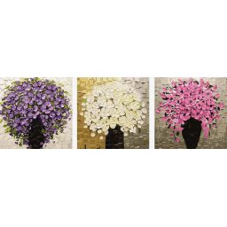 Set 3 picturi pe numere, cu sasiu, Revolutia culorilor, 50x150 cm