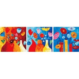 Set 3 picturi pe numere, cu sasiu, Simfonia culorilor, 50x150 cm