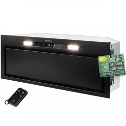 Hota incorporabila Turbionaire Thea 75 RCB, Motor 800 mc/h, Clasa A+, Motor brushless, Control prin Gesturi si Touch, Telecomanda, Iluminare LED 4000K, Aspiratie perimetrala, 3 viteze + Boost, Filtru Aluminiu in 5 straturi