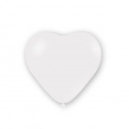Set 25 baloane latex inimi albe 12 cm