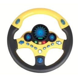 Volan interactiv cu lumini si sunete Learning Simulate Driver galben