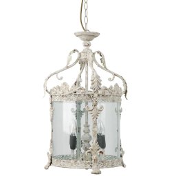 Lustra fier bej antichizat sticla 32x132 cm