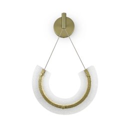 Aplică living Maya, 10W LED, L:32 cm, metal auriu, sticlă texturată transparentă