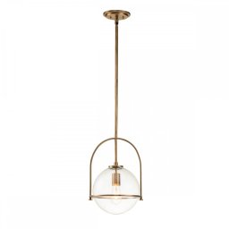 Pendul Somerset QN-SOMERSET-P-C-HB, 1xE27, H:min 50,3 cm - max 129,4 cm, D:28,9 cm, metal alamă, sticlă transparentă