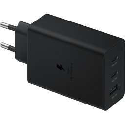 Incarcator retea Samsung Trio EP-T6530NBEGEU, Quick Charge, 65W, 1 x USB - 2 x USB Type-C, Negru EP-T6530NBEGEU