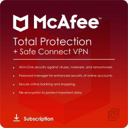 McAfee Total Protection with Safe Connect VPN 2025 5 Dispozitive 1 an