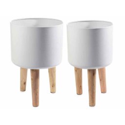Set 2 ghivece flori alb natur 28x42.5 cm, 24.5x41.5 cm
