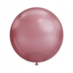 Set 2 baloane latex chrome roz 38 cm