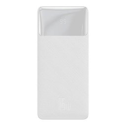 Baterie externa Bipow 20000mAh 15W, USB-A/Micro USB, 0.25 m, alb