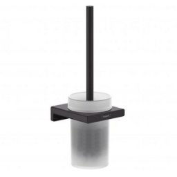 Perie wc cu suport Hansgrohe AddStoris, negru mat