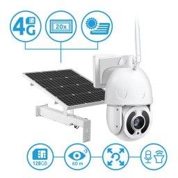 Cameră IP PTZ 4G Secutek SBS-NC67G-20X cu încărcare solară - 1080p, 60m IR, 20x zoom