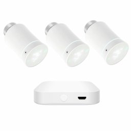 Secutek Cap termostatic inteligent și kit gateway ZigBee 3.0 3x Cap termostatic alb+ 1x Gateway