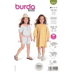 Tipar rochie, in 3 variante, multi-masura 98-128, Burda Style 9242
