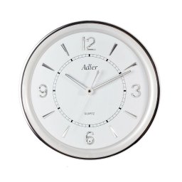 Ceas de perete rotund Adler cu lumina led W164 Silver 34 cm